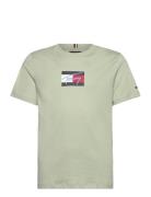 Tommy Script Flag Print Tee Ss Tops T-Kortærmet Skjorte Yellow Tommy H...