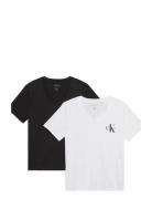 A- Logo Vn 2 Pack Tee Tops T-shirts & Tops Short-sleeved White Calvin ...
