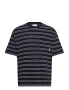Ss Strp Jcqrd Rlxd P Tops T-Kortærmet Skjorte Navy Calvin Klein Jeans