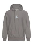 Premium Terry Micro Monologo Hoo Tops Sweatshirts & Hoodies Hoodies Gr...