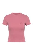 Tjw Slim Sh Script Tee Tops T-shirts & Tops Short-sleeved Pink Tommy J...