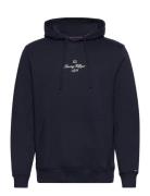 Outline Flag Script Hoodie Tops Sweatshirts & Hoodies Hoodies Navy Tom...