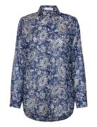 Printed Cotton Shirt Tops Shirts Long-sleeved Black Mango