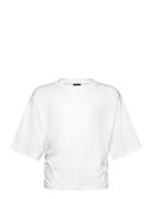Nlfrebec Ss Rouched Short Top Tops Shirts Short-sleeved Shirts White L...