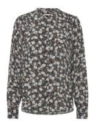 Reg Floral Print Blouse Bluse Langærmet Navy GANT