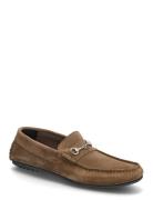 Biafrankie Sneffle Loafer Suede Loafers Flade Sko Brown Bianco