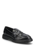 Biagil Penny Loafer Coin Polido Loafers Flade Sko Black Bianco