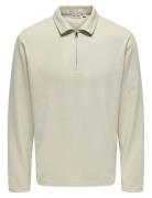 Onsnewkodyl Reg Half Zip Polo Sweat Vd Tops Polos Long-sleeved Cream O...