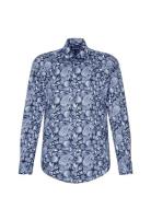 Cityhemden 1/1 Arm Tops Shirts Business Blue Seidensticker