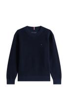 Cotton Texture Sweater Tops Knitwear Pullovers Navy Tommy Hilfiger