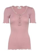 Rwbeatha Ss Regular W Button T-Shir Tops T-shirts & Tops Short-sleeved...