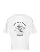 Short-Sleeved Printed T-Shirt Tops T-Kortærmet Skjorte White Mango