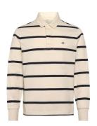 Thin Stripe Heavy Rugger Tops Polos Long-sleeved Cream GANT