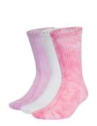 Tie Dye Cr S 3P Sport Women Sport Clothing Sport Socks Pink Adidas Ori...