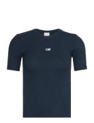 A- Modal Rib Tee  Tops T-shirts & Tops Short-sleeved Navy Calvin Klein...