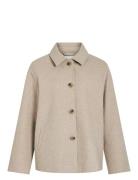 Viclaudia L/S Jacket- Noos Uldjakke Jakke Cream Vila