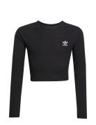 Rib C Ls Tee Tops T-shirts Long-sleeved T-Skjorte Black Adidas Origina...