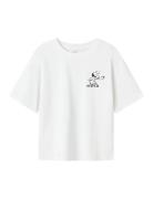 Nlfjuzi Stitch Ss L Short Top Wdi Tops T-Kortærmet Skjorte White LMTD