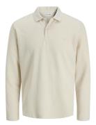 Jjeaustin Polo Ls Noos Tops Polos Long-sleeved Cream Jack & J S