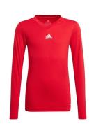 Team Base Tee Y Sport T-shirts Long-sleeved T-Skjorte Red Adidas Perfo...
