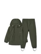 Pedia Rainwear Set Outerwear Rainwear Rainwear Sets Khaki Green Liewoo...