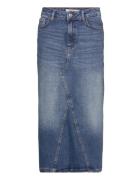 Byleya Skirt - Knælang Nederdel Blue B.young