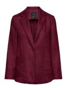 Linen Suit Jacket With Frayed Ends Blazers Single Breasted Blazers Bur...