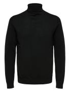 Slhberg Roll Neck Noos Tops Knitwear Turtlenecks Black Selected