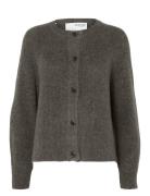 Slflulu Ls Knit Short Cardigan Noos Tops Knitwear Cardigans Grey Selec...