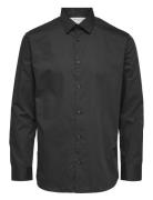 Slhregethan Shirt Ls Classic Noos Tops Shirts Business Black Selected