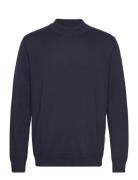 Slhrobert Ls Knit Mock Neck Tops Knitwear Round Necks Navy Selected