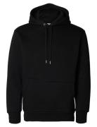 Slhreg-Dan Sweat Hood O Tops Sweatshirts & Hoodies Hoodies Black Selec...