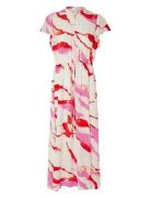 Slfmarine Ss Aop Ankle Dress B Maxikjole Festkjole Pink Selected