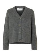 Slfmaline New Ls Knit Short Cardi Noos Tops Knitwear Cardigans Grey Se...