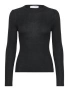 Slfnaja Ls Knit O-Neck Tops Knitwear Jumpers Black Selected