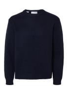 Slhcody Ls Knit Relaxed Crew Neck Noos Tops Knitwear Round Necks Navy ...