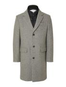 Slhnew Joseph Coat Noos Uldfrakke Frakke Grey Selected