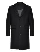 Slhjamie Coat Jkt Uldfrakke Frakke Black Selected