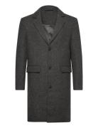 Slhjamie Coat Jkt Uldfrakke Frakke Grey Selected