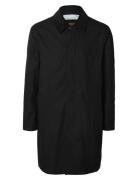 Slhwalter Waxed Cotton Coat Tynd Frakke Black Selected