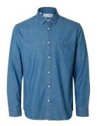 Slhregcarlo Denim Ls Shirt Noos Tops Shirts Denim Shirts Blue Selected