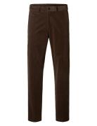 Slhreg-Cole Cord String Trs Bottoms Trousers Casual Brown Selected
