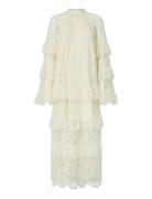 Yasarizona Ls Long Lace Dress - D2D Maxikjole Festkjole Cream YAS