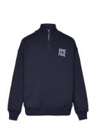 Printed Cotton Sweatshirt Tops Sweatshirts & Hoodies Sweatshirts Navy ...