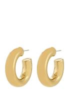 Phase Medium Hoops Gold-Plated Accessories Jewellery Earrings Hoops Go...