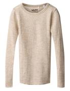 Rihanna Wool Tops T-shirts Long-sleeved T-Skjorte Cream Molo