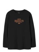 Nkmlayton Ls Nreg Top Box Tops T-shirts Long-sleeved T-Skjorte Black N...