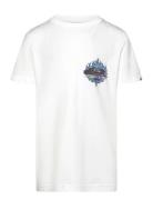 Ev In Flames Ss Youth Tops T-Kortærmet Skjorte White Quiksilver