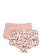 Briefs 2-Pack Aop Night & Underwear Underwear Panties Pink Minymo