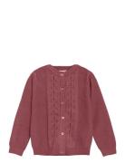 Cardigan Knit Tops Knitwear Cardigans Burgundy Minymo